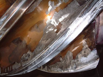 石化設備中的螺桿壓縮機陰陽轉子發生大面積擦傷